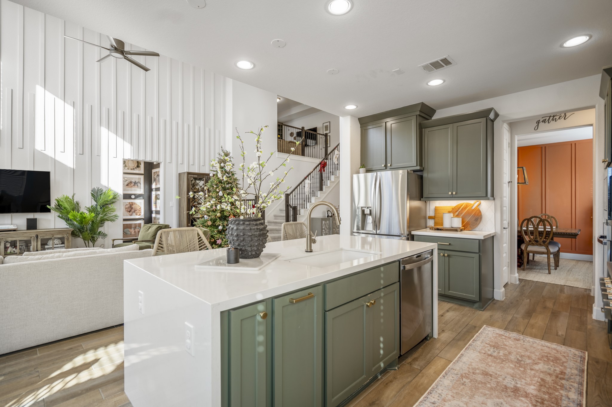 4226 Ana Ridge Lane Fulshear, TX 77441 - Photo 20 of 50 a kitchen with sink refrigerator and microwave
