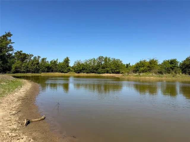 a view of a lake with a city view