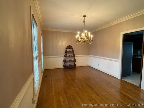 a view of a livingroom with a chandelier