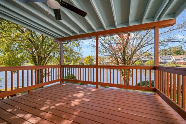 a view of a wooden deck