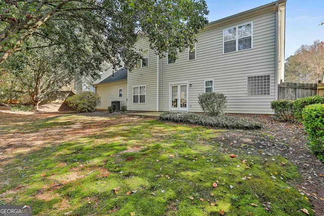 a house view with a garden space