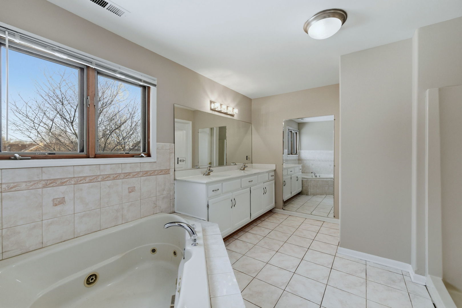 1305 Campbell Street Joliet, IL 60435 - Photo 17 of 34 a bathroom with a sink a mirror and a bathtub