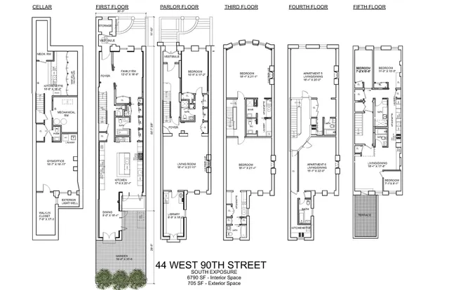 a front view of a residential apartment building with a yard