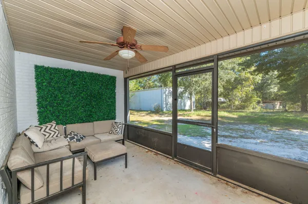 a backyard of a house