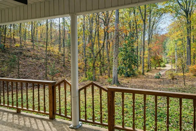 a backyard of a house with lots of green space