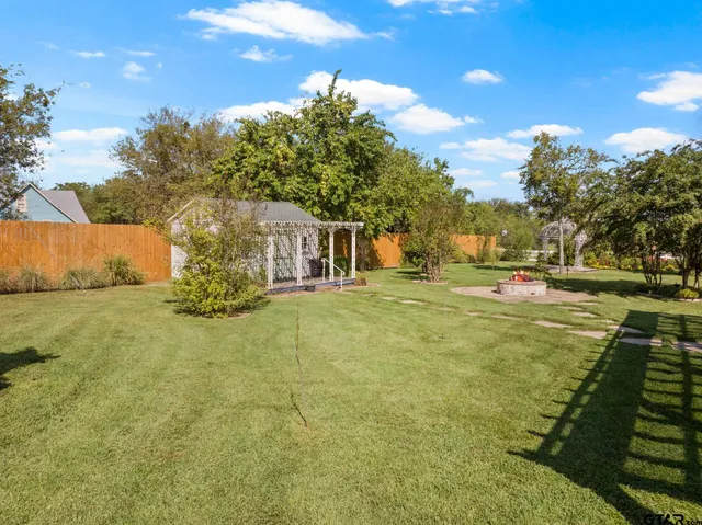 a view of a playground with a slide