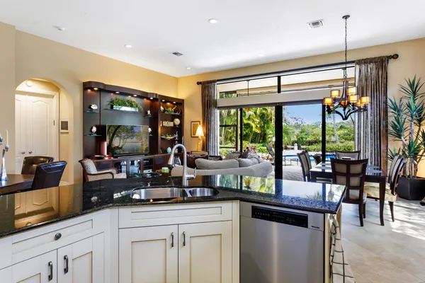 a kitchen with lots of counter top space