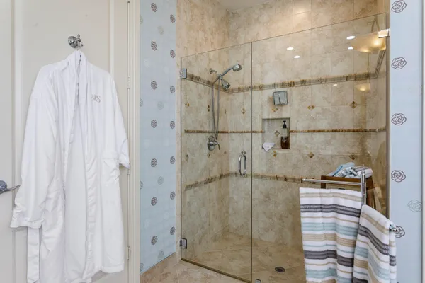 a bathroom with a shower