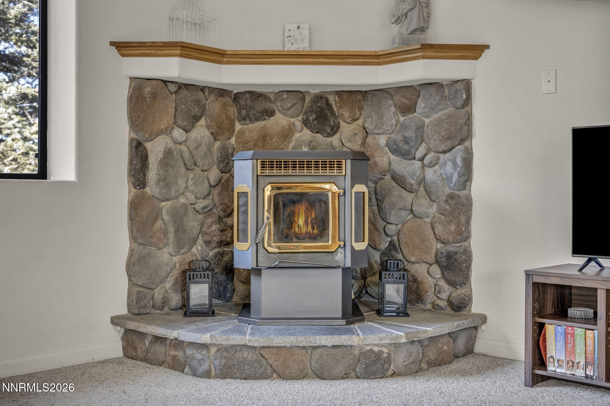 1317 Bridle Way Minden, NV 89423 - Photo 24 of 57 a living room with fireplace furniture and a flat screen tv