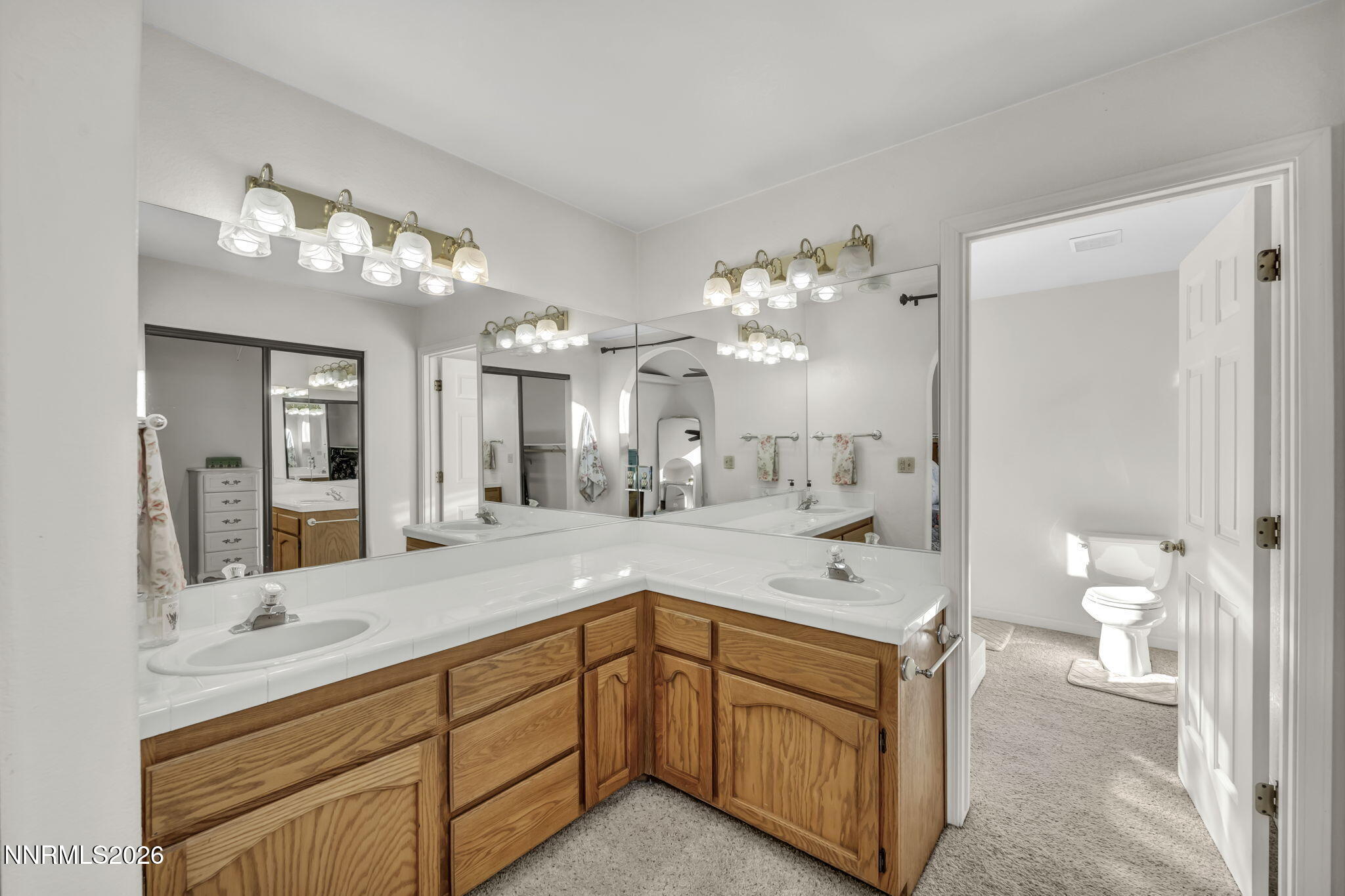 1317 Bridle Way Minden, NV 89423 - Photo 42 of 57 a spacious bathroom with a double vanity sink mirror and double