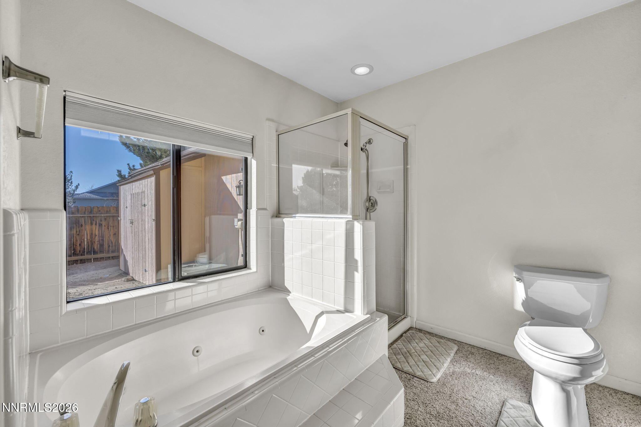 1317 Bridle Way Minden, NV 89423 - Photo 43 of 57 a bathroom with a granite countertop sink toilet and shower
