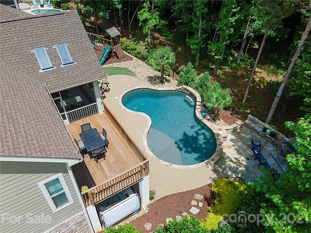 922 Castlewatch Drive Fort Mill, SC 29708 - Photo 28 of 38 an aerial view of house with yard swimming pool and outdoor seating