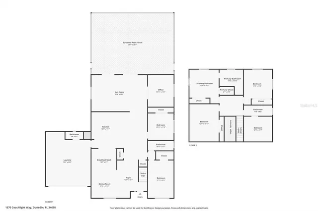 a view of an empty room with wooden floor and stairs