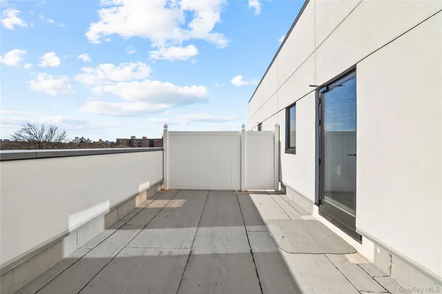 a view of terrace with city view