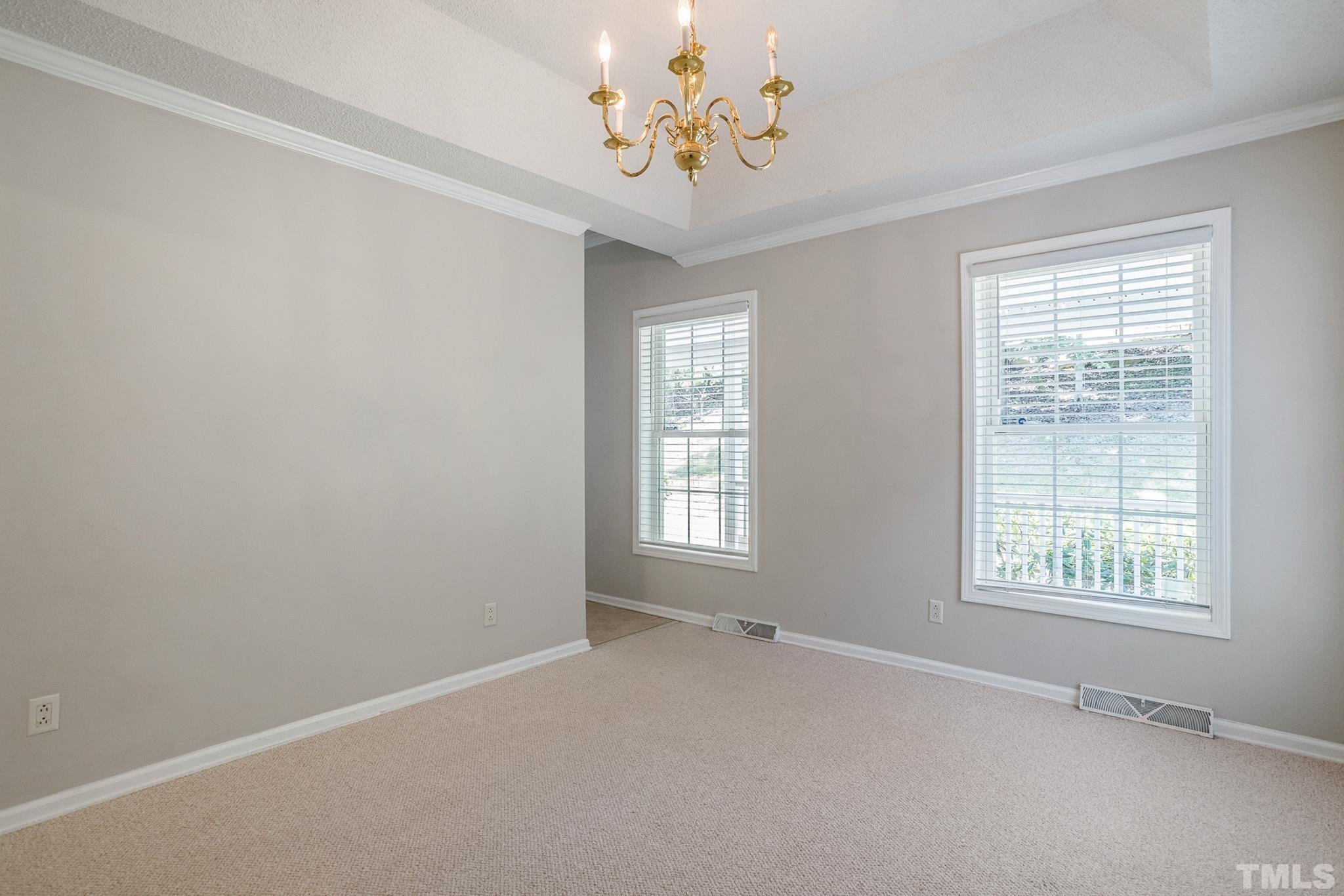 66 Rhododendron Lane Rougemont, NC 27572 - Photo 8 of 42 an empty room with windows and chandelier fan