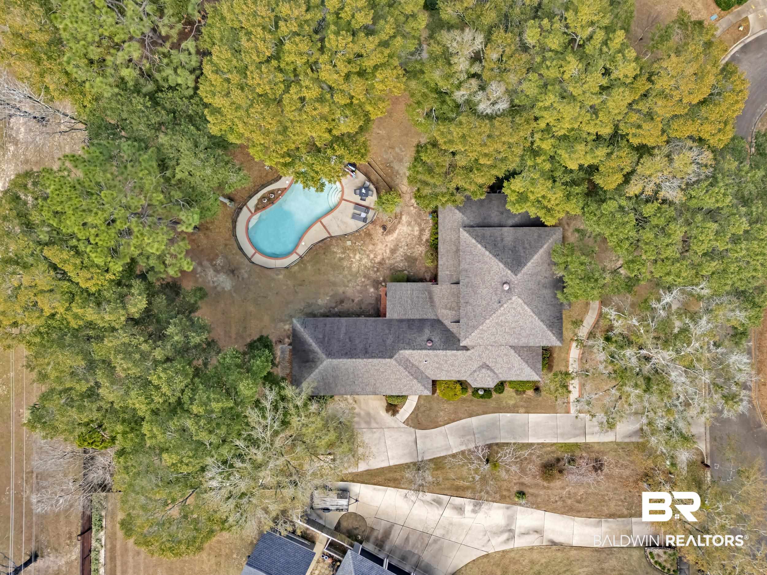 2858 Postoak Circle Mobile, AL 36693 - Photo 5 of 32 Aerial overview of property's location with a pool