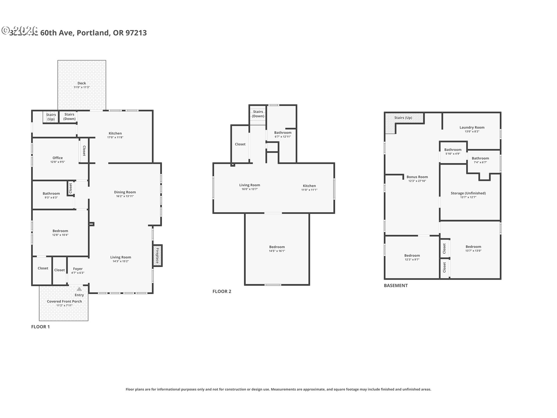 3326 Northeast 60th Avenue Portland, OR 97213 - Photo 46 of 46 a picture of a floor plan