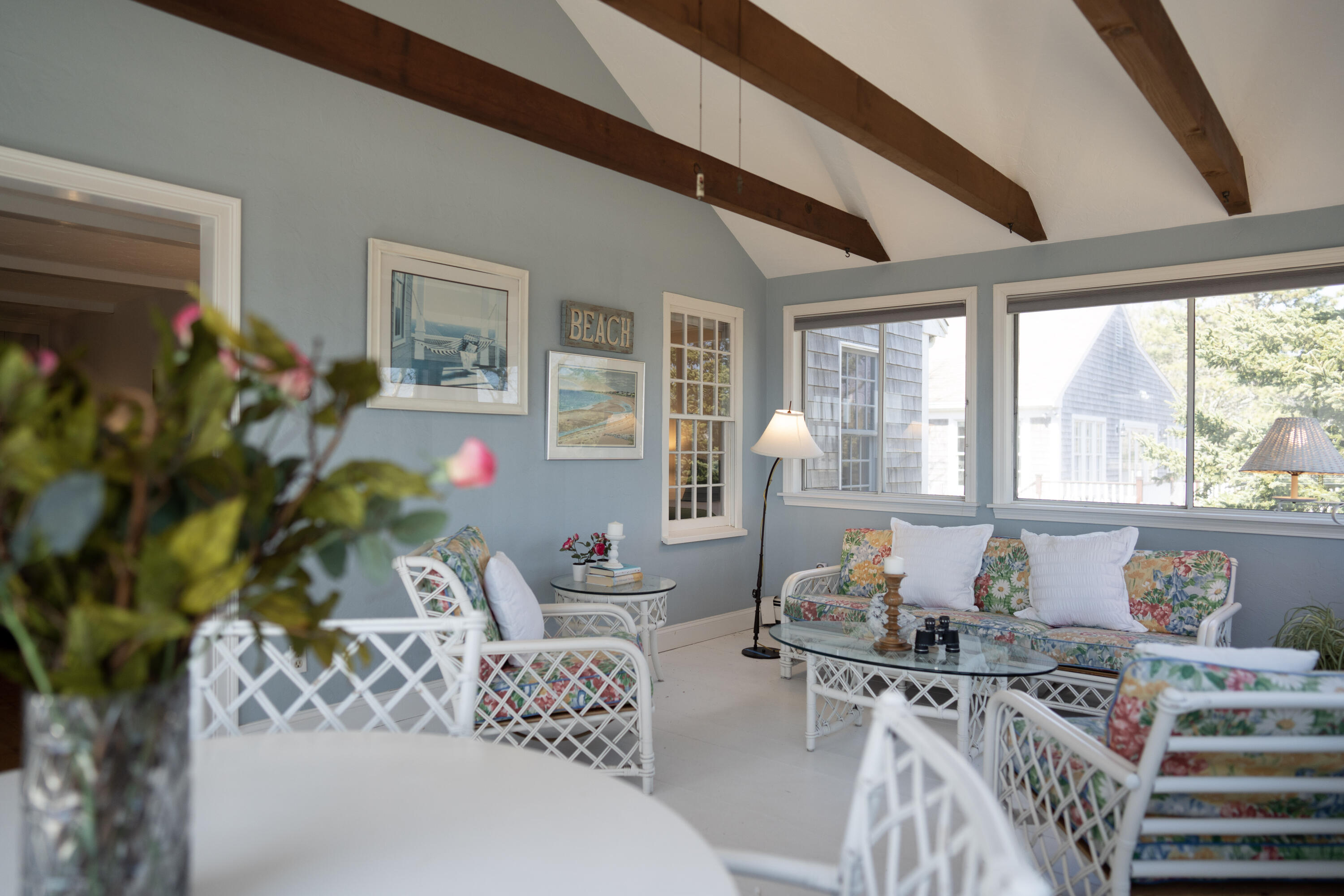 72 Cove Road South Dennis, MA 02660 - Photo 7 of 37 a living room with furniture and floor to ceiling windows