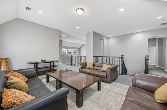 a living room with furniture