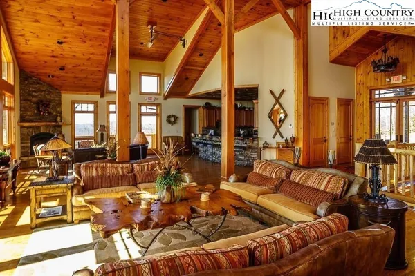 a view of a living room with furniture