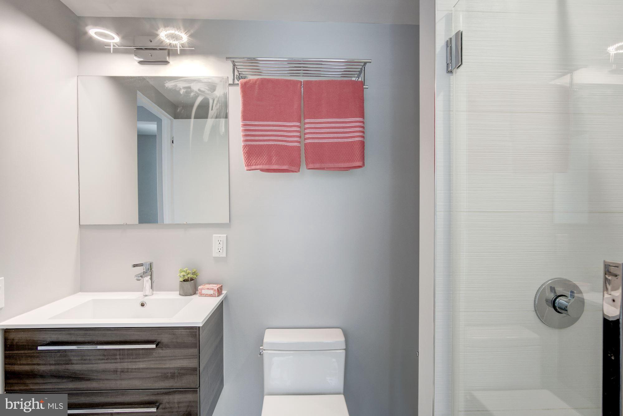 2422-2424 17th Street Northwest, Unit 301 Washington, DC 20009 - Photo 25 of 31 a bathroom with a sink and a mirror