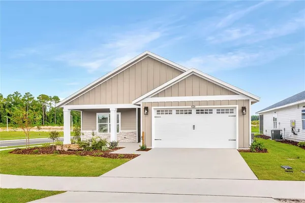 a view of outdoor space yard and garage