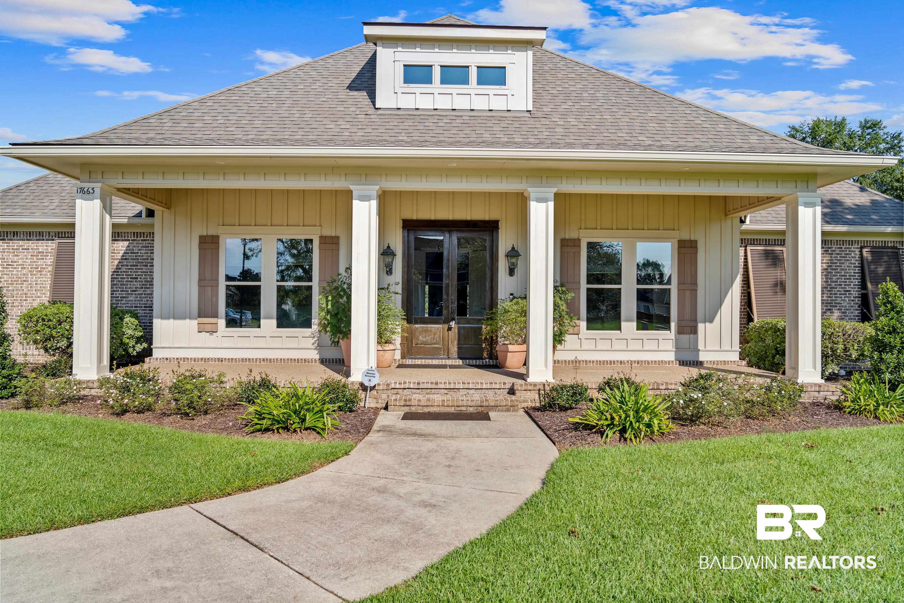 17663 Burwick Loop Fairhope, AL 36532 - Photo 5 of 41 View of front facade featuring a front yard and covered porch