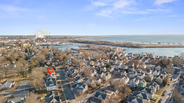 an aerial view of a city