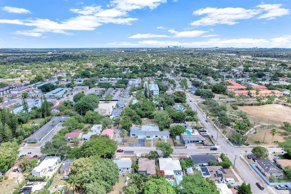 an aerial view of multiple house