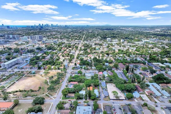 an aerial view of a city