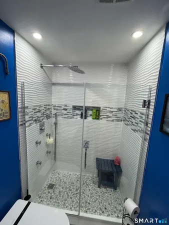 a bathroom with a shower
