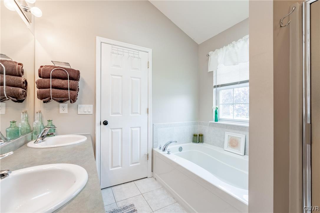 4556 Brighton Road Lower Macungie Township, PA 18062 - Photo 31 of 48 a bathroom with a tub sink and mirror