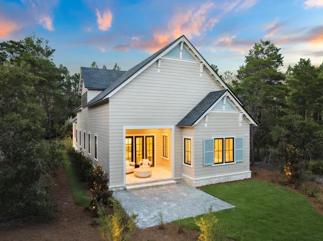 a view of backyard of a house
