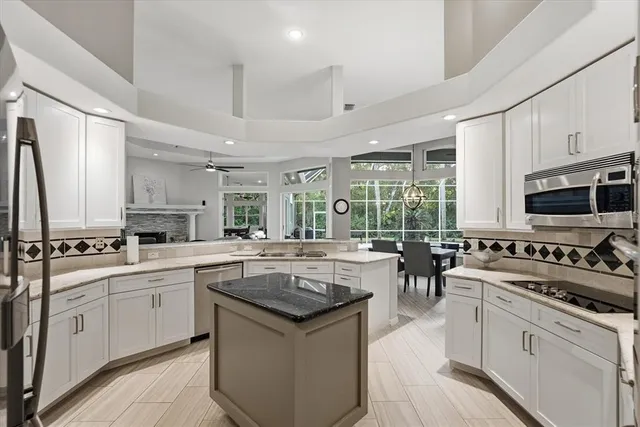 a view of an outdoor space and a lake view