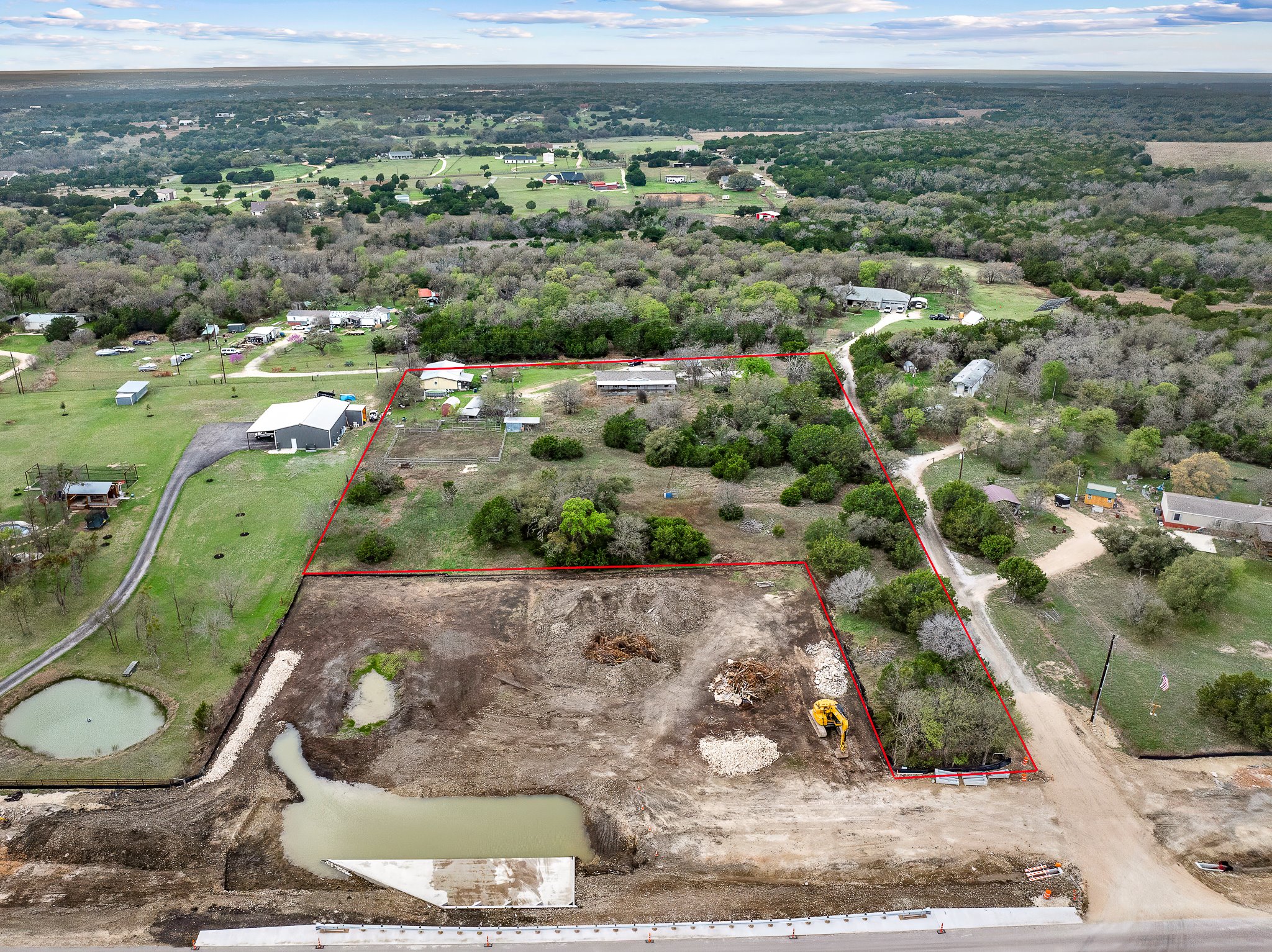 3035 County Road 255 Georgetown, TX 78633 - Photo 2 of 23 Aerial overview of property's location featuring property parcel outlined