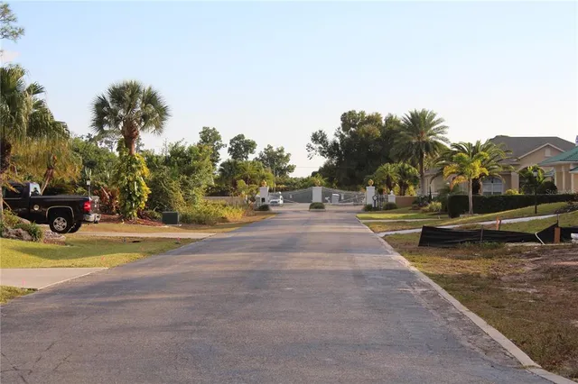 a view of road with trees