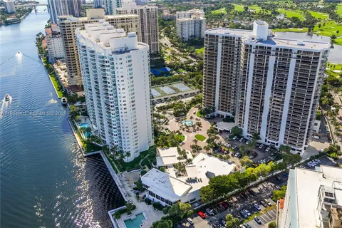 a city view with tall buildings