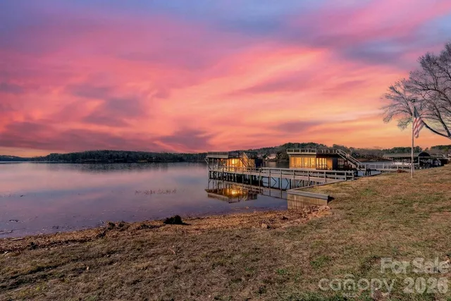 a view of a lake with outdoor space