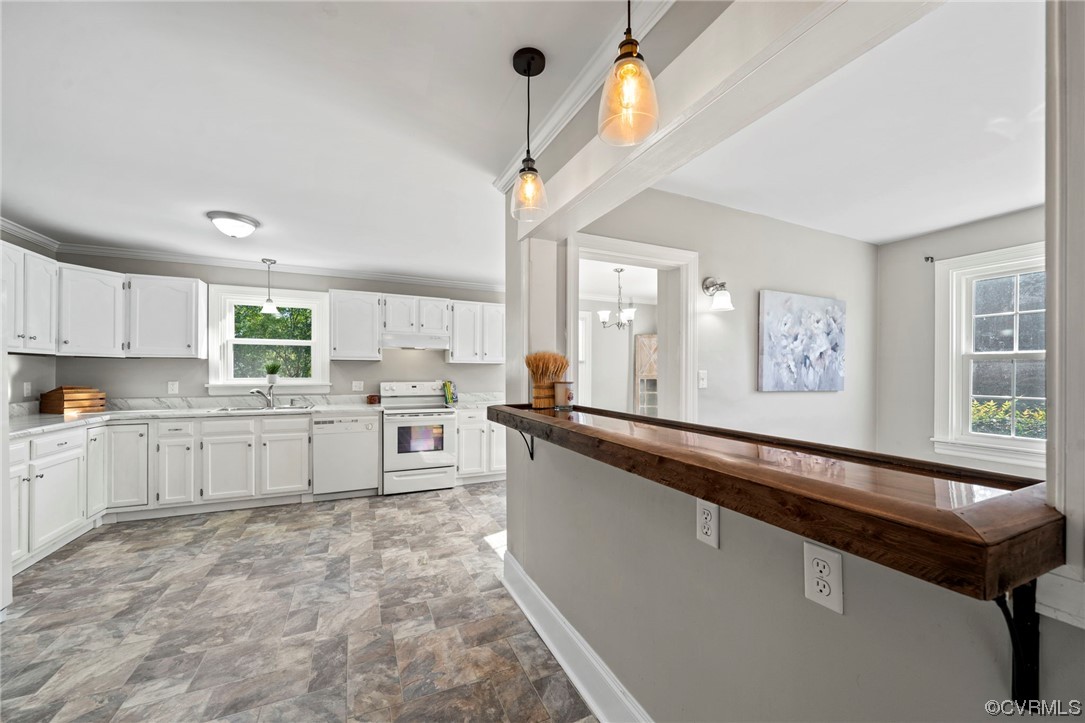 10121 Highview Road Glen Allen, VA 23059 - Photo 11 of 24 Kitchen with white appliances, white cabinets, and