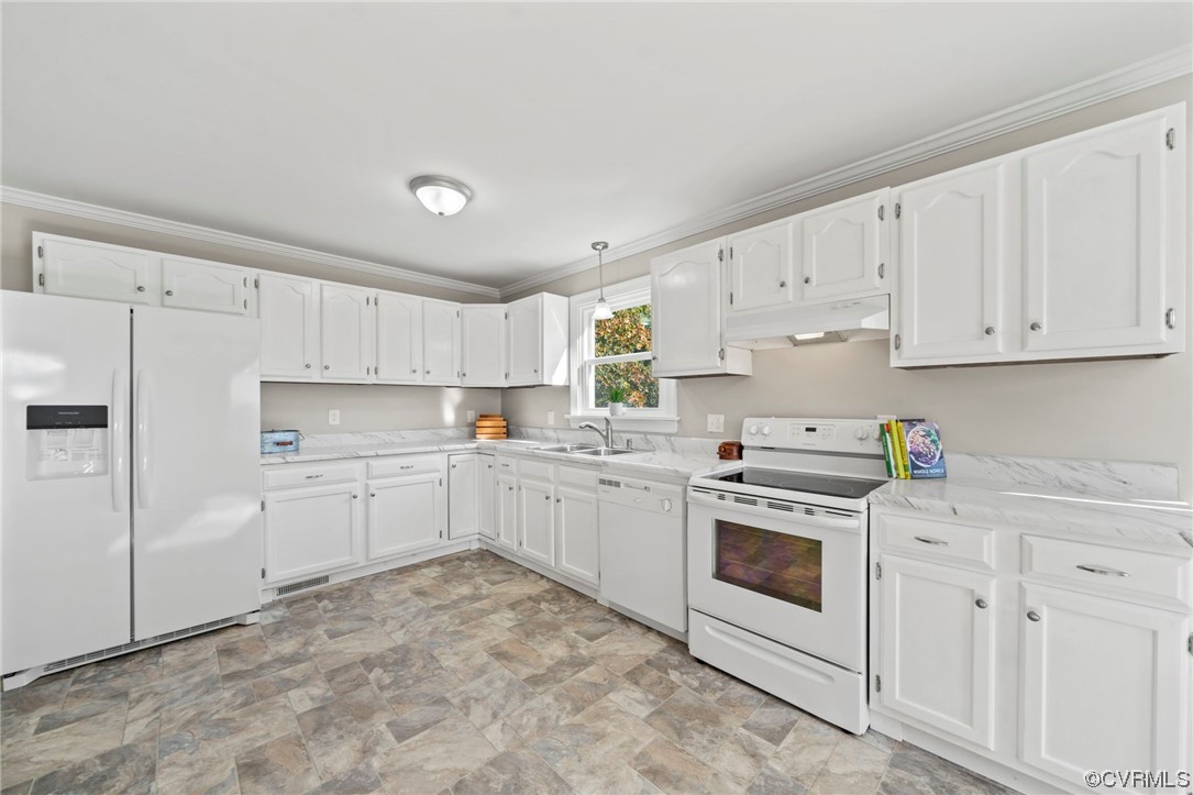 10121 Highview Road Glen Allen, VA 23059 - Photo 7 of 24 Kitchen with white cabinets, crown molding, white