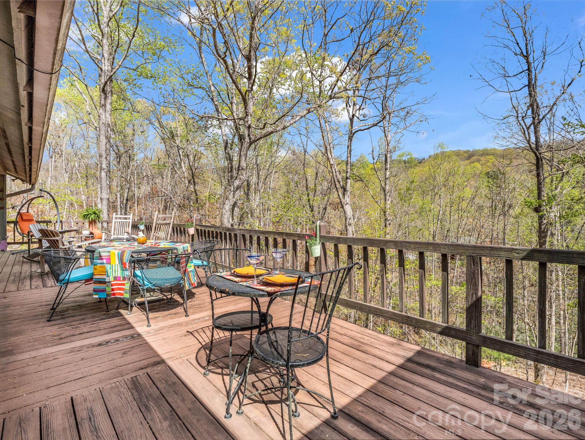 780 Rixhaven Drive Saluda, NC 28773 - Photo 30 of 36 a balcony with wooden benches