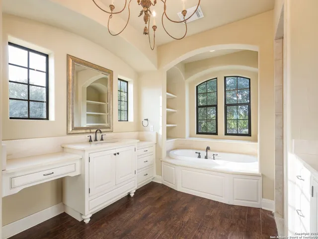 a bathroom with a sink and a bathtub