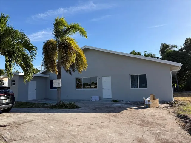 a view of a house with a patio