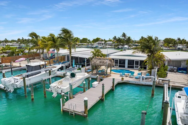 a view of a lake with a city