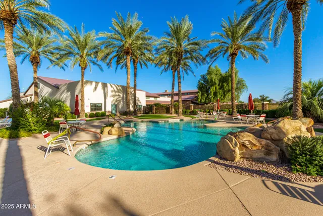 a view of a brick house with an outdoor space