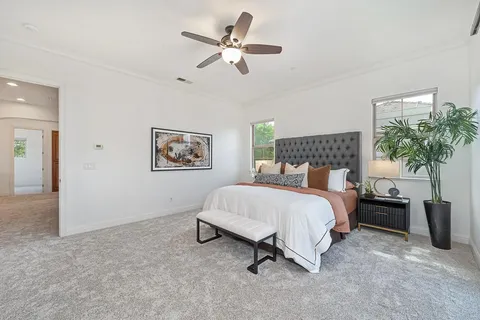 a view of a garden with patio