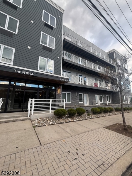 a building with glass door