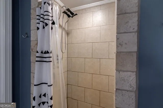 a view of a backyard with sitting area