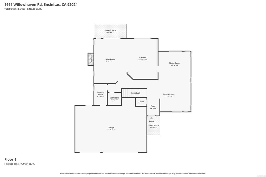 1661 Willowhaven Road Encinitas, CA 92024 - Photo 38 of 40 Downstairs Floor Plan