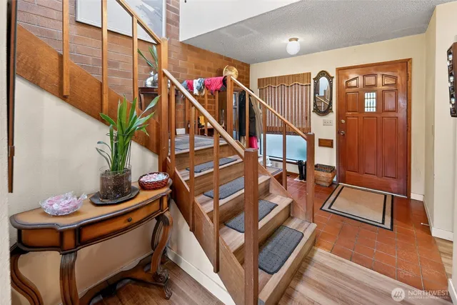 a living room with furniture